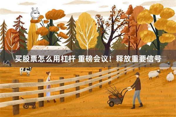 买股票怎么用杠杆 重磅会议！释放重要信号