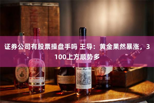 证券公司有股票操盘手吗 王导：黄金果然暴涨，3100上方顺势多