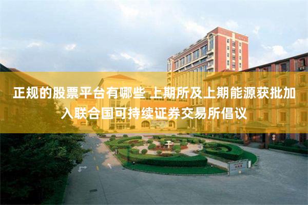 正规的股票平台有哪些 上期所及上期能源获批加入联合国可持续证券交易所倡议