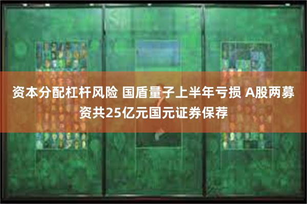 资本分配杠杆风险 国盾量子上半年亏损 A股两募资共25亿元国元证券保荐