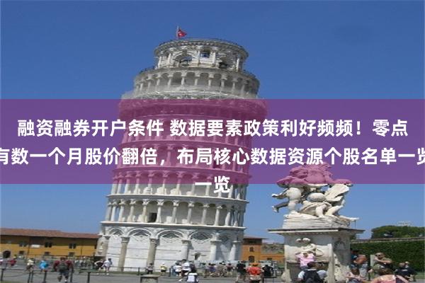 融资融券开户条件 数据要素政策利好频频！零点有数一个月股价翻倍，布局核心数据资源个股名单一览